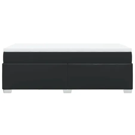 Sommier à lattes de lit avec matelas Noir 90x190 cm Similicuir