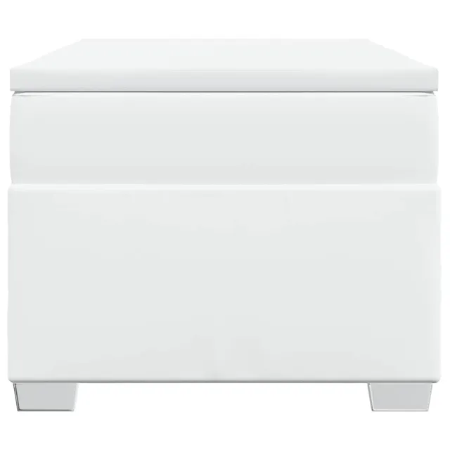 Sommier à lattes de lit avec matelas Blanc 90x190 cm Similicuir