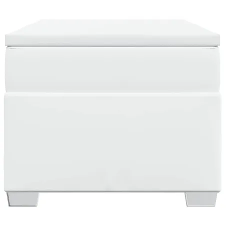 Sommier à lattes de lit avec matelas Blanc 90x190 cm Similicuir