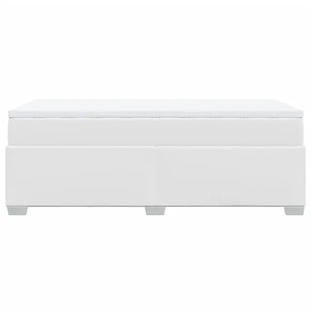 Sommier à lattes de lit avec matelas Blanc 90x190 cm Similicuir