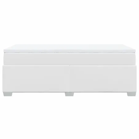 Sommier à lattes de lit avec matelas Blanc 90x190 cm Similicuir