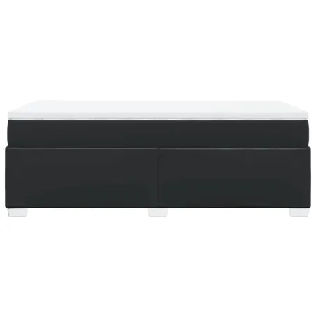 Sommier à lattes de lit avec matelas Noir 90x200 cm Similicuir