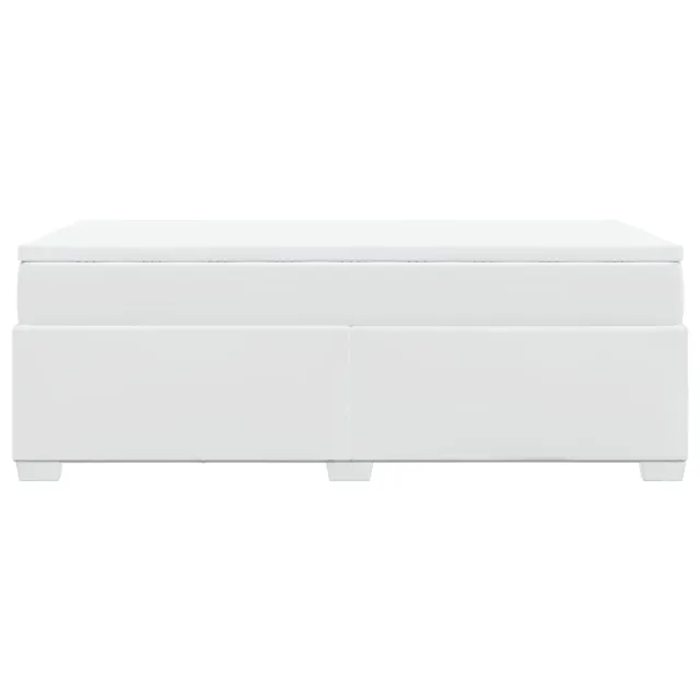 Sommier à lattes de lit avec matelas Blanc 90x200 cm Similicuir