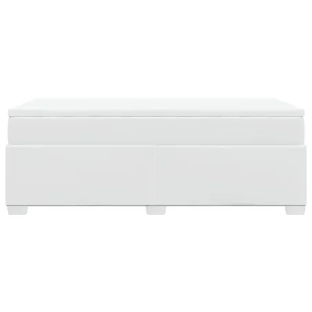Sommier à lattes de lit avec matelas Blanc 90x200 cm Similicuir