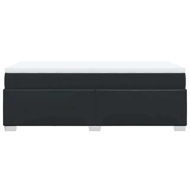 Sommier à lattes de lit avec matelas Noir 100x200 cm Similicuir