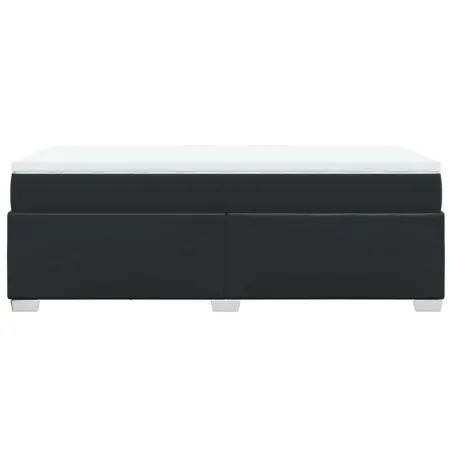 Sommier à lattes de lit avec matelas Noir 100x200 cm Similicuir