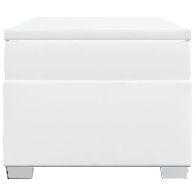 Sommier à lattes de lit avec matelas Blanc 100x200cm Similicuir