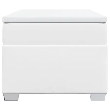 Sommier à lattes de lit avec matelas Blanc 100x200cm Similicuir