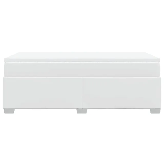 Sommier à lattes de lit avec matelas Blanc 100x200cm Similicuir