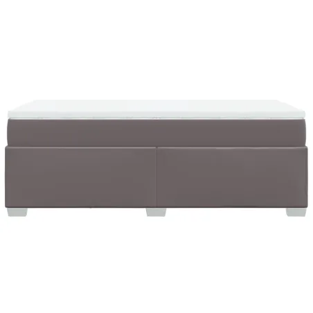Sommier à lattes de lit avec matelas Gris 100x200 cm Similicuir