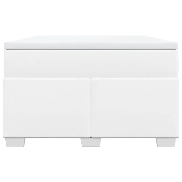 Sommier à lattes de lit avec matelas blanc 120x190cm similicuir