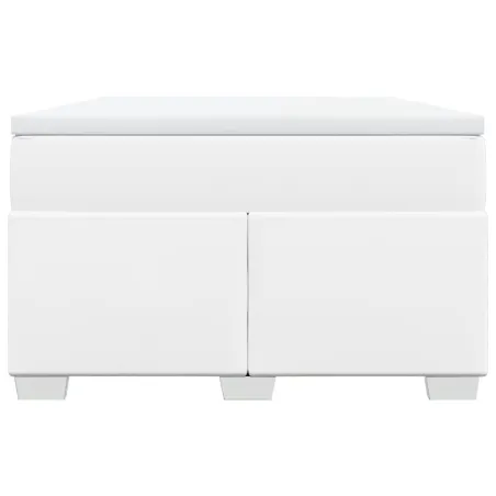 Sommier à lattes de lit avec matelas blanc 120x190cm similicuir