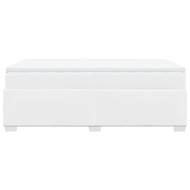 Sommier à lattes de lit avec matelas blanc 120x190cm similicuir