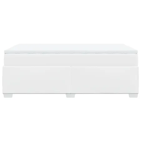 Sommier à lattes de lit avec matelas blanc 120x190cm similicuir