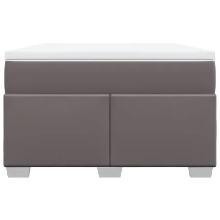 Sommier à lattes de lit avec matelas gris 120x190 cm similicuir