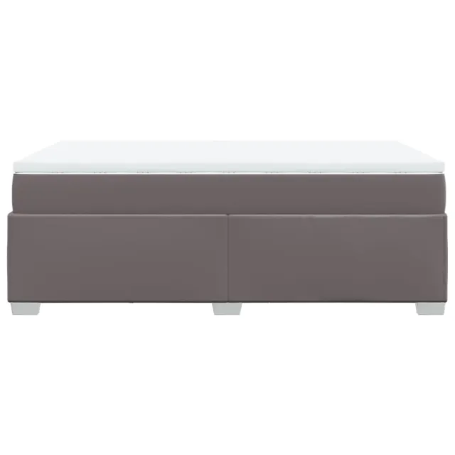 Sommier à lattes de lit avec matelas gris 120x190 cm similicuir