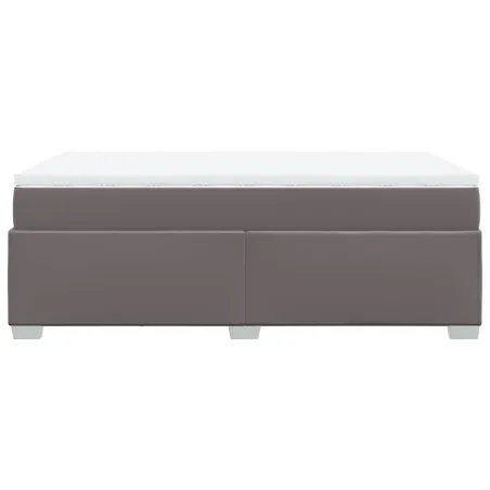 Sommier à lattes de lit avec matelas gris 120x190 cm similicuir