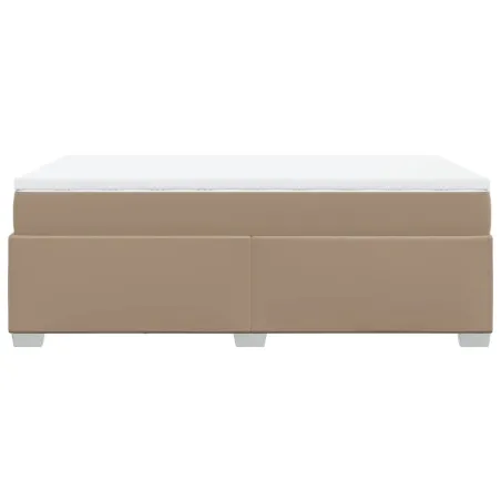 Sommier à lattes de lit matelas cappuccino 120x190cm similicuir