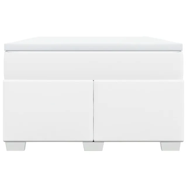 Sommier à lattes de lit avec matelas Blanc 120x200cm Similicuir