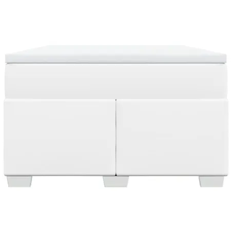 Sommier à lattes de lit avec matelas Blanc 120x200cm Similicuir