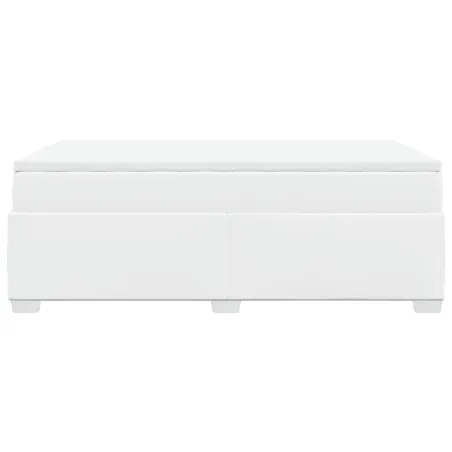 Sommier à lattes de lit avec matelas Blanc 120x200cm Similicuir