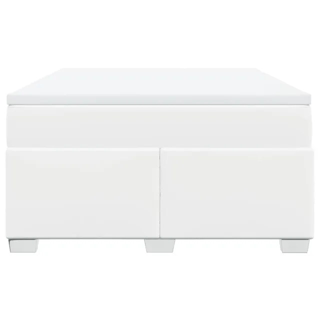 Sommier à lattes de lit avec matelas Blanc 140x190cm Similicuir