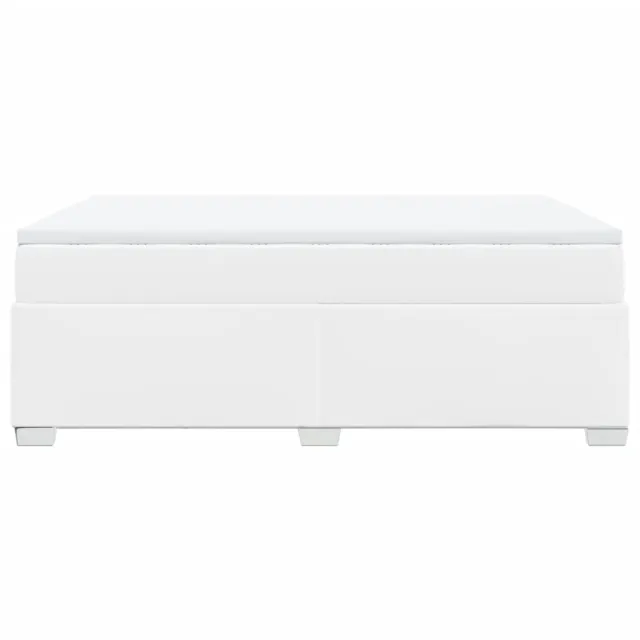 Sommier à lattes de lit avec matelas Blanc 140x190cm Similicuir