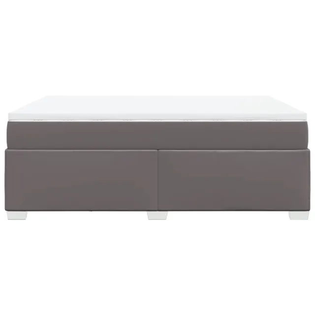 Sommier à lattes de lit avec matelas Gris 140x190 cm Similicuir