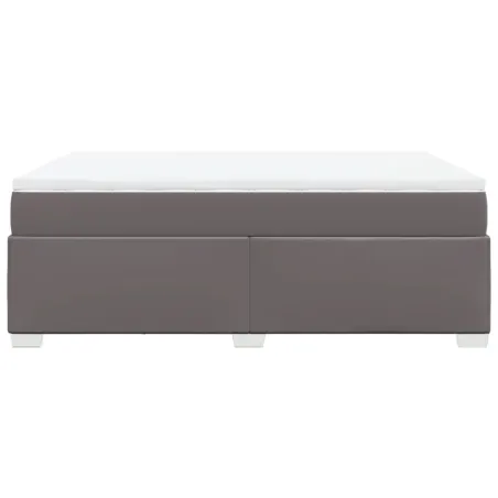 Sommier à lattes de lit avec matelas Gris 140x190 cm Similicuir