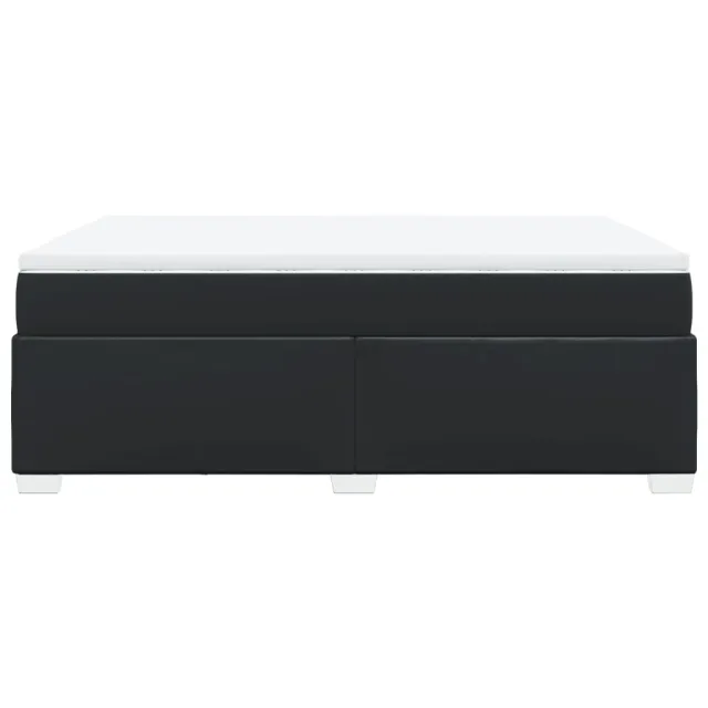 Sommier à lattes de lit avec matelas Noir 140x200 cm Similicuir