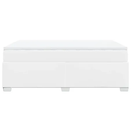 Sommier à lattes de lit avec matelas Blanc 140x200cm Similicuir