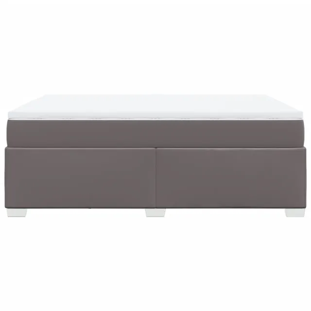 Sommier à lattes de lit avec matelas Gris 140x200 cm Similicuir