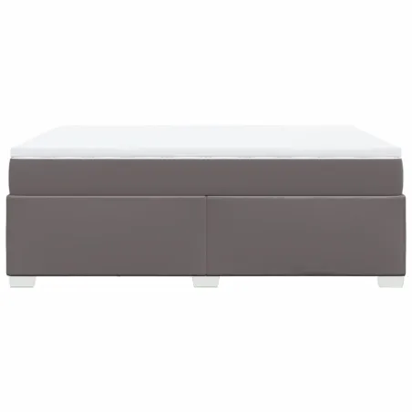 Sommier à lattes de lit avec matelas Gris 140x200 cm Similicuir