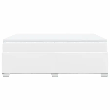 Sommier à lattes de lit avec matelas Blanc 160x200cm Similicuir