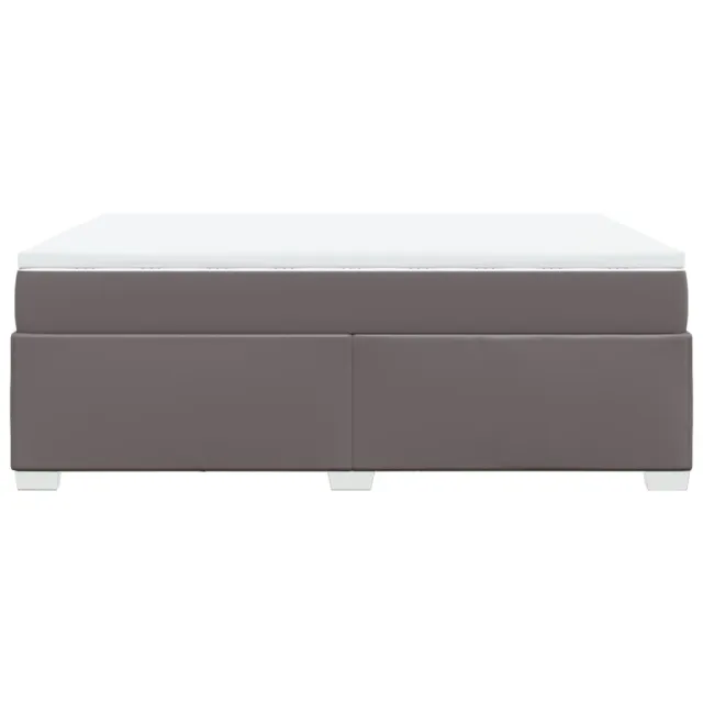 Sommier à lattes de lit avec matelas Gris 160x200 cm Similicuir