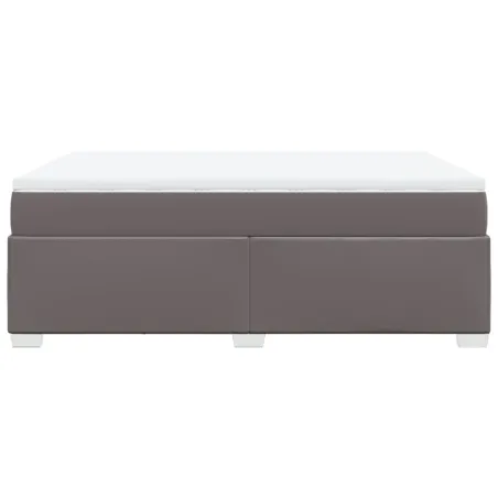 Sommier à lattes de lit avec matelas Gris 160x200 cm Similicuir