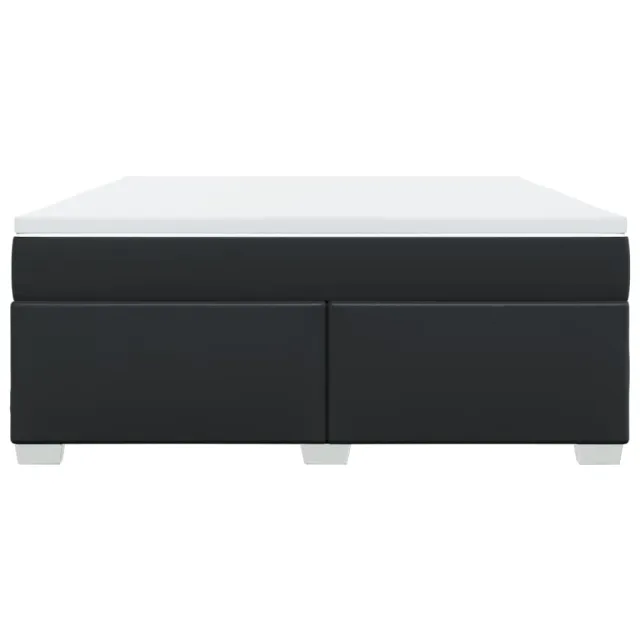 Sommier à lattes de lit avec matelas Noir 180x200 cm Similicuir