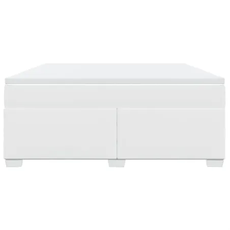 Sommier à lattes de lit avec matelas Blanc 180x200cm Similicuir