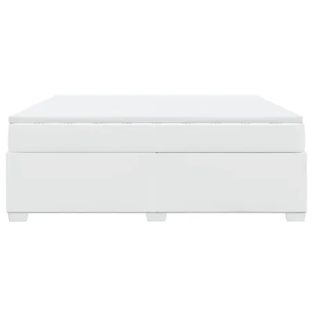 Sommier à lattes de lit avec matelas Blanc 180x200cm Similicuir