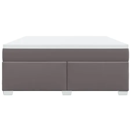 Sommier à lattes de lit avec matelas Gris 180x200 cm Similicuir