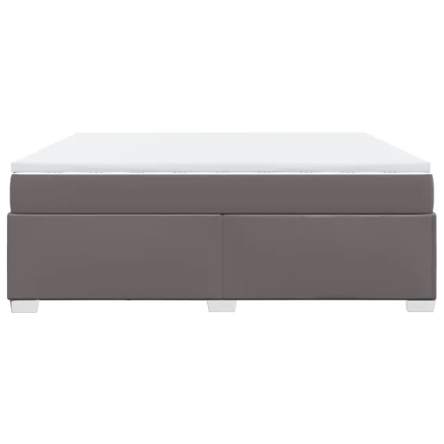 Sommier à lattes de lit avec matelas Gris 180x200 cm Similicuir