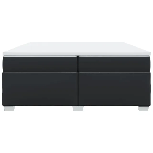 Sommier à lattes de lit avec matelas Noir 200x200 cm Similicuir