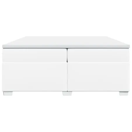 Sommier à lattes de lit avec matelas Blanc 200x200cm Similicuir