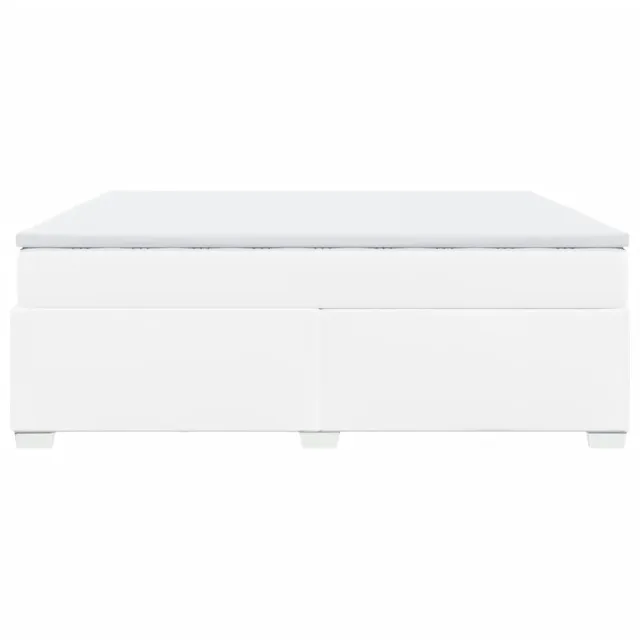 Sommier à lattes de lit avec matelas Blanc 200x200cm Similicuir