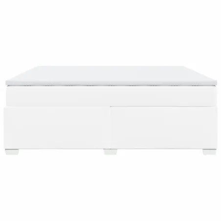 Sommier à lattes de lit avec matelas Blanc 200x200cm Similicuir