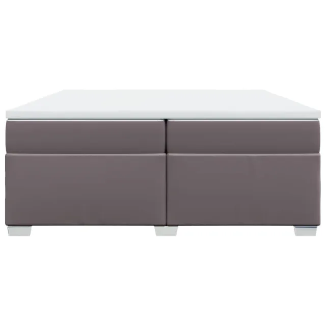 Sommier à lattes de lit avec matelas Gris 200x200 cm Similicuir