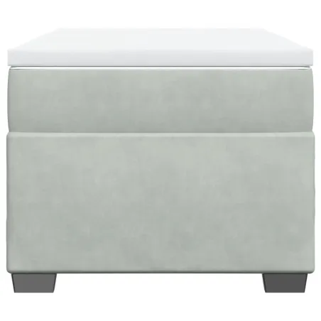 Sommier à lattes de lit et matelas Gris clair 90x190 cm Velours