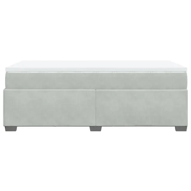 Sommier à lattes de lit et matelas Gris clair 90x190 cm Velours