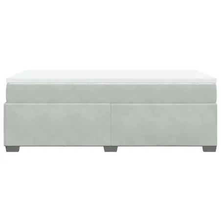 Sommier à lattes de lit et matelas Gris clair 90x190 cm Velours