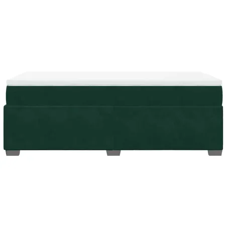 Sommier à lattes de lit avec matelas Vert foncé 90x190 cm